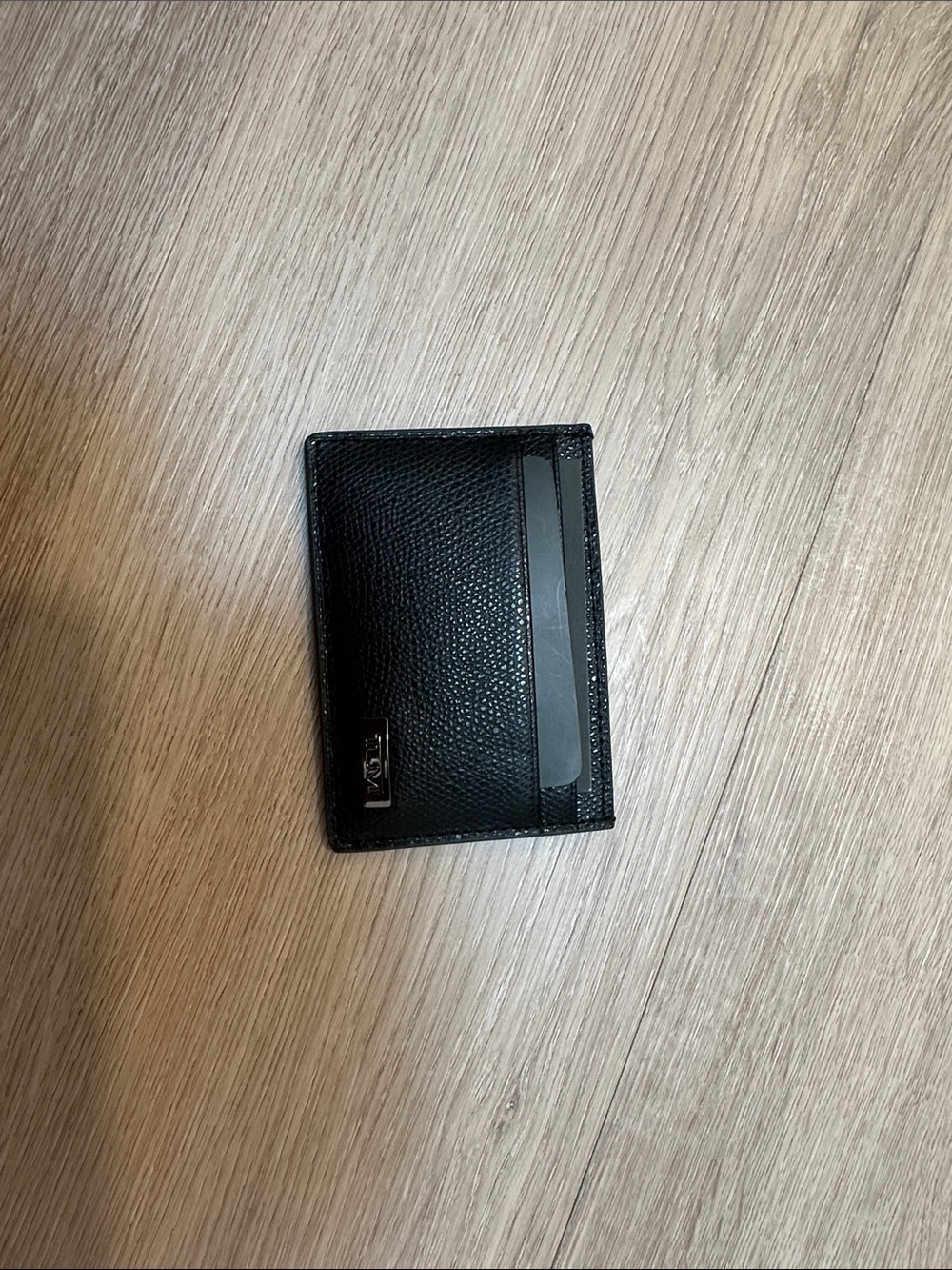 Tumi Black Leather Card Holder Wallet